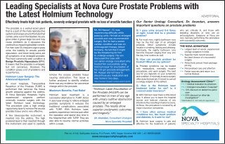 Leading Specialits at Nova Cure Prostate Problems with the Latest Holmium Technology
