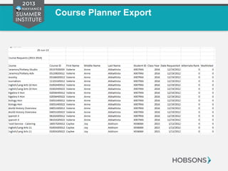 Course Planner Export
 