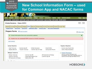 New School Information Form – used
for Common App and NACAC forms
 