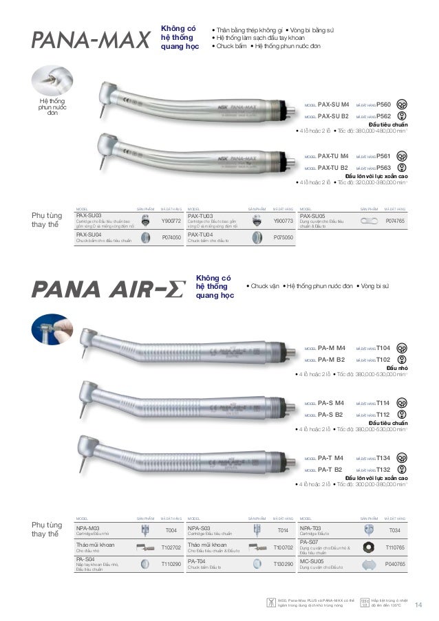 NSK Catalogue 2014 Hệ thống tay khoan