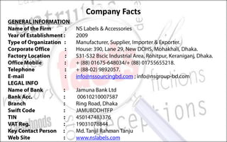 Ns labels company profile Slide 17