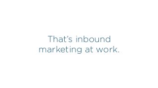 That’s inbound
marketing at work.
 