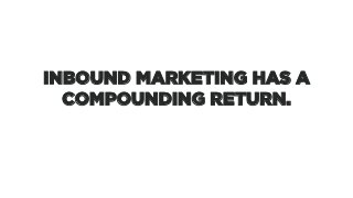 INBOUND MARKETING HAS A
COMPOUNDING RETURN.
 