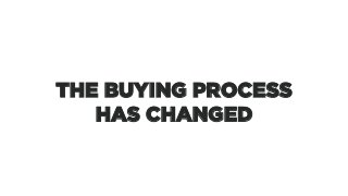 THE BUYING PROCESS
HAS CHANGED
 