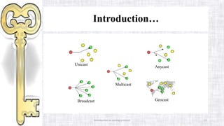 Introduction to routing protocol 12
Introduction…
Unicast
Broadcast
Multicast
Anycast
Geocast
 
