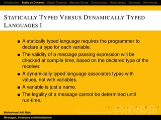 Messages, Instances and Initialization | PPT