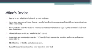 MILNE'S PREDICTOR CORRECTOR METHOD | PPTX