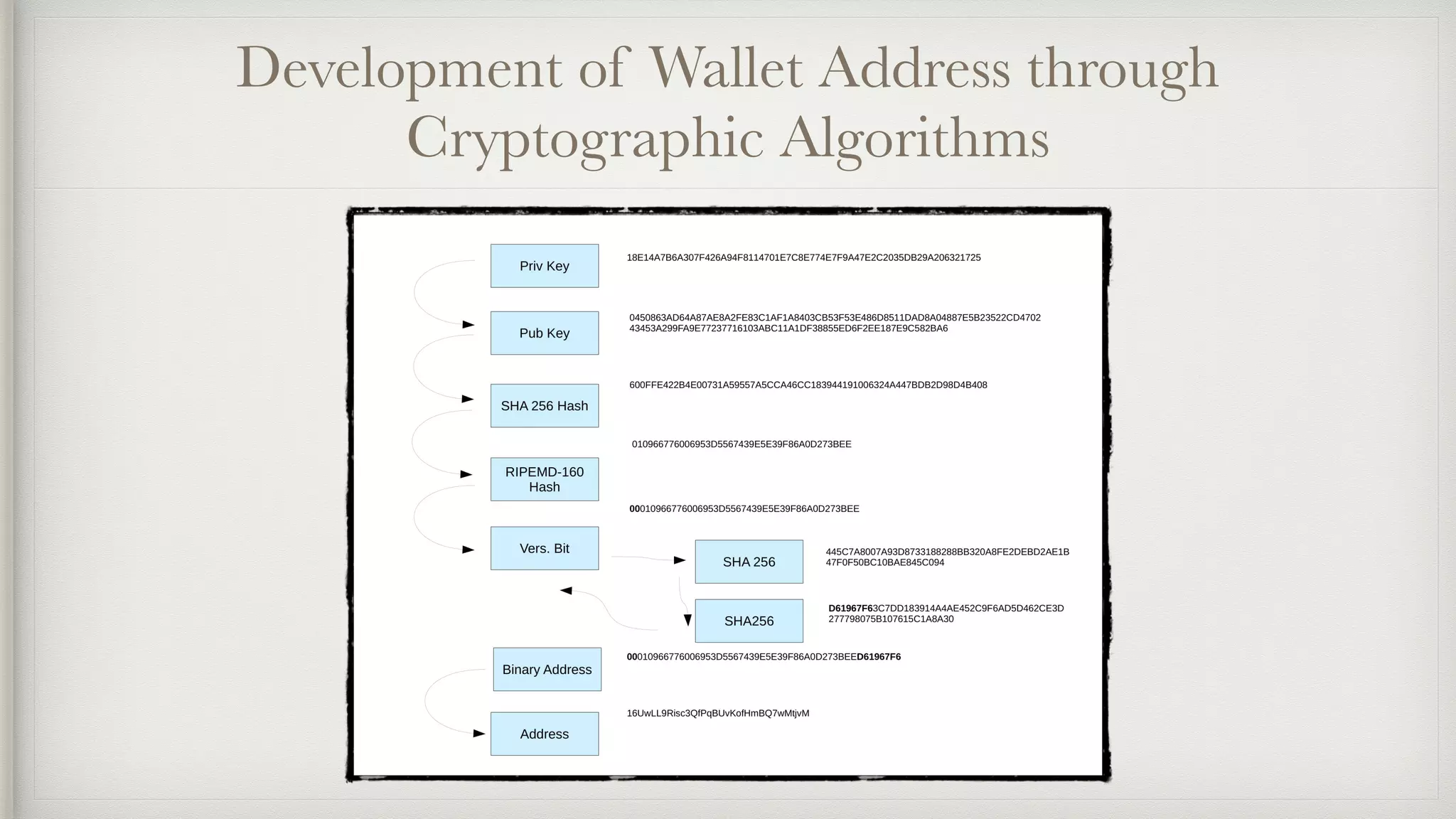 Development of Wallet Address through
Cryptographic Algorithms
 