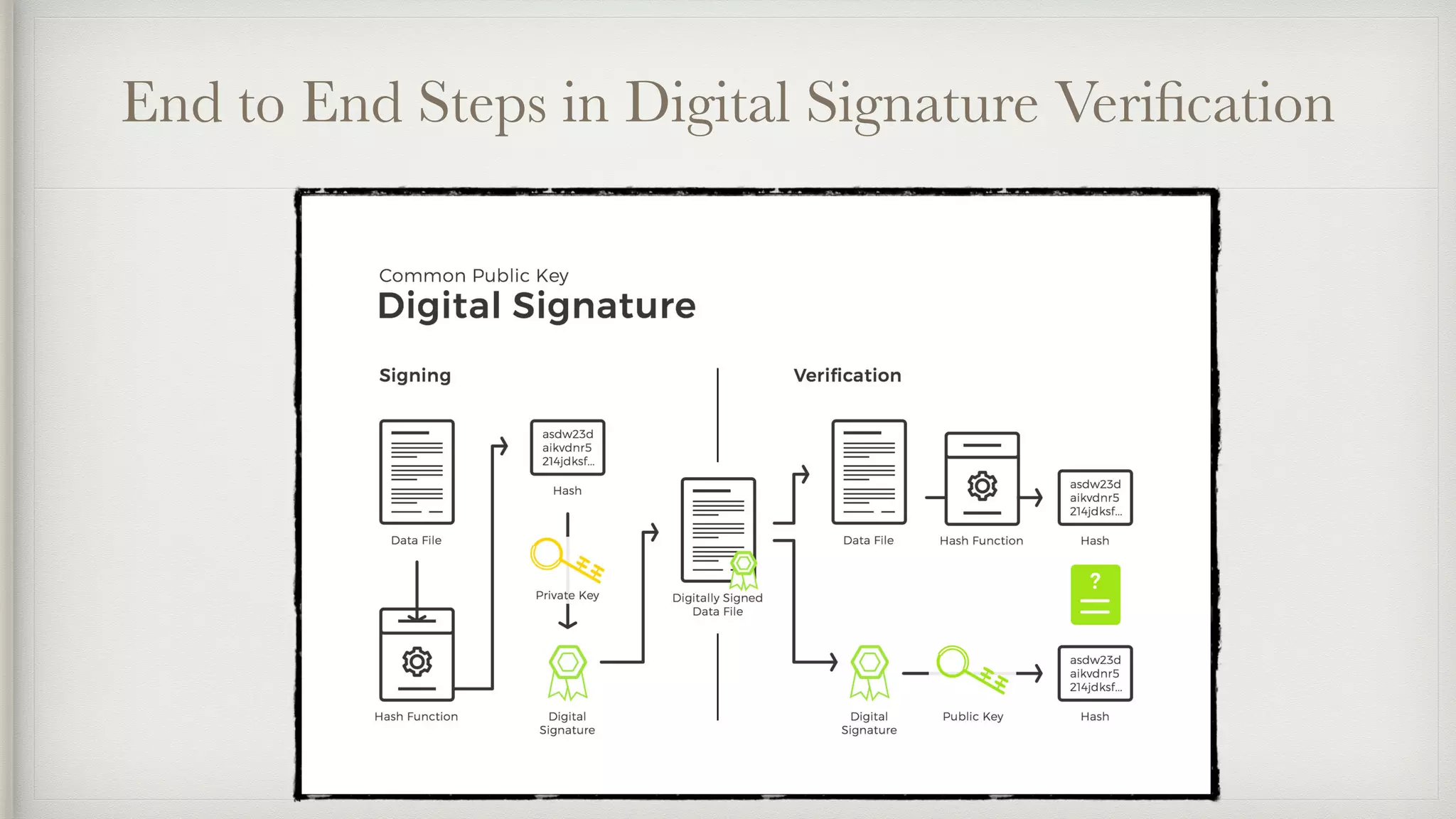 End to End Steps in Digital Signature Veriﬁcation
 
