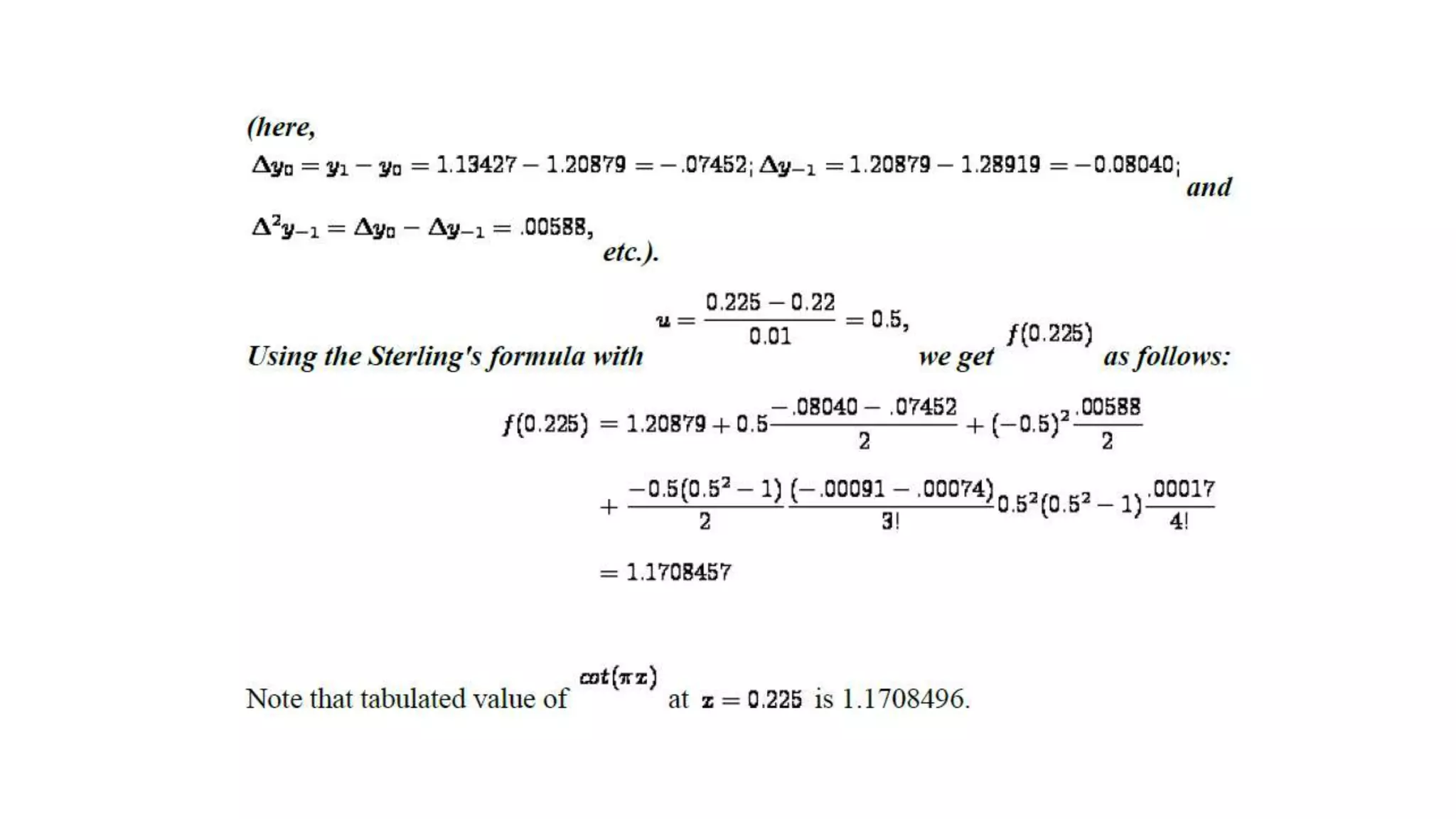 stirling method maths