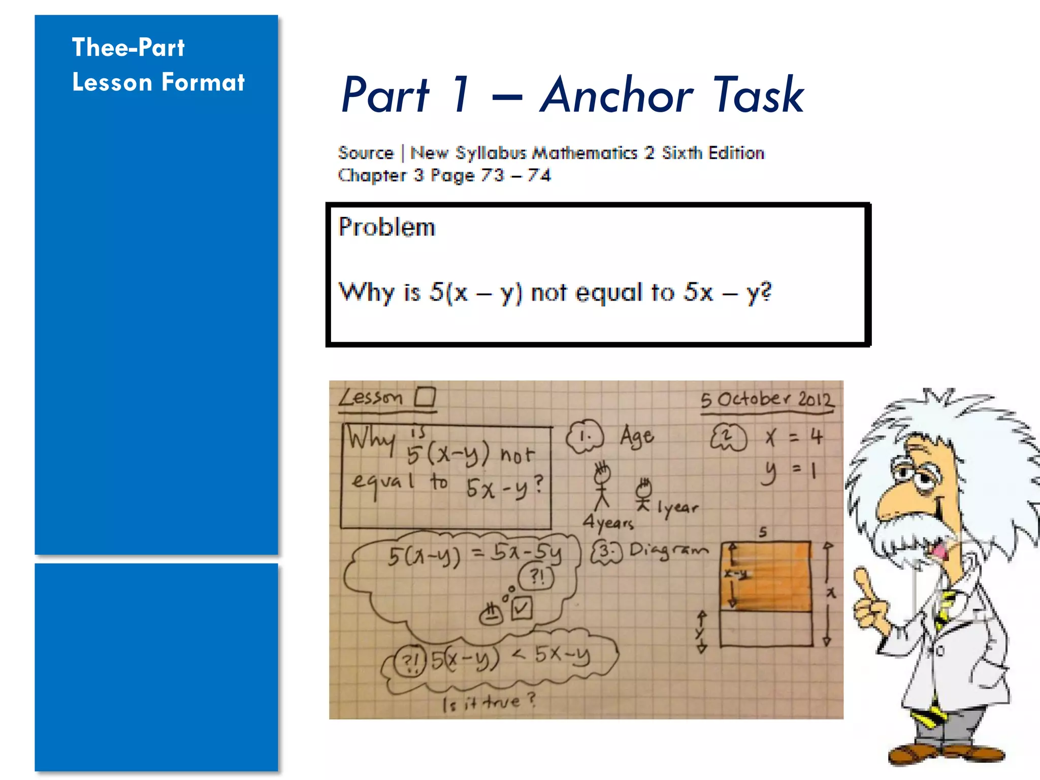 Thee-Part
Lesson Format
                Part 1 – Anchor Task
 