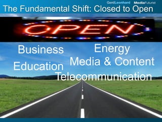 Open is tough!
        The Desire for control is ingrained in
         our genes, our lives, our education
          Open ...