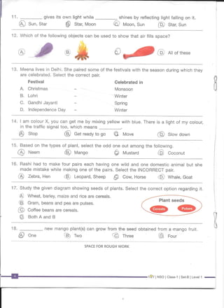 NSO Class 1 Question Paper Set B 2017