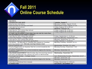 Fall 2011 Online Course Schedule 