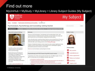 © Middlesex University
Find out more
MyUniHub > MyStudy > MyLibrary > Library Subject Guides (My Subject)
 