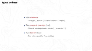 Types de base
 