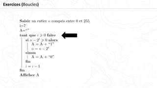 Exercices (Boucles)
 