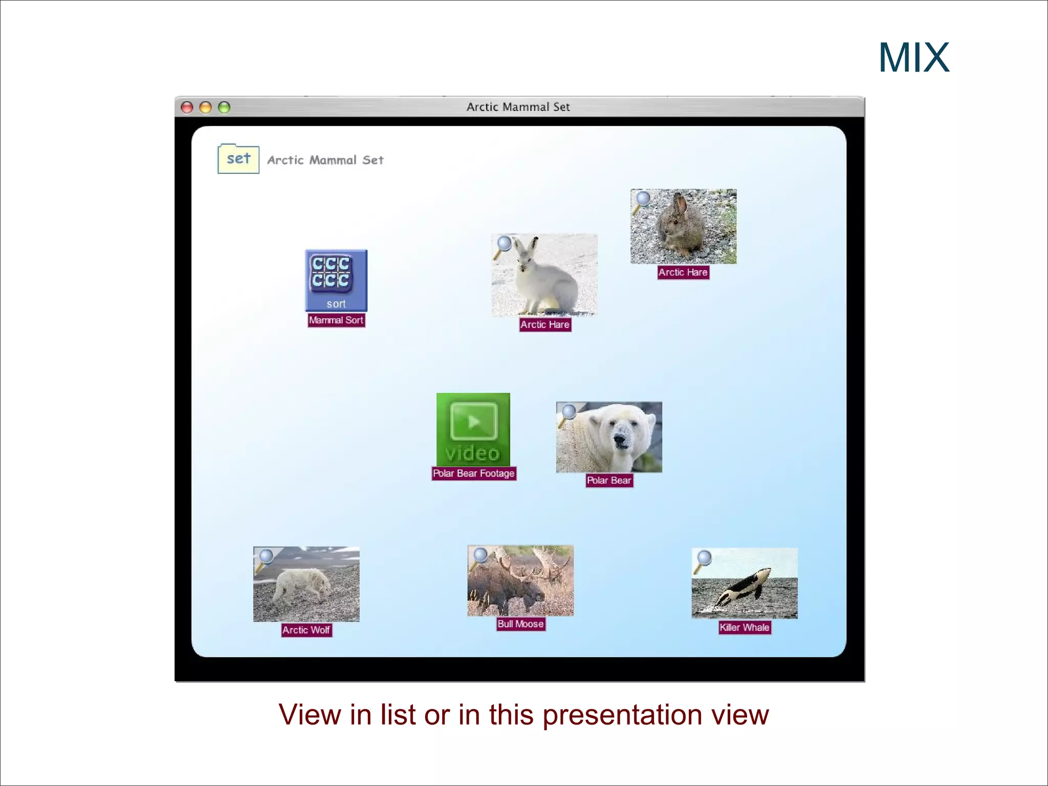 MIX View in list or in this presentation view 