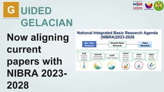 G UIDED
GELACIAN
Now aligning
current
papers with
NIBRA 2023-
2028
 