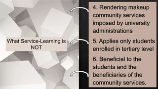 What Service-Learning is
NOT
 