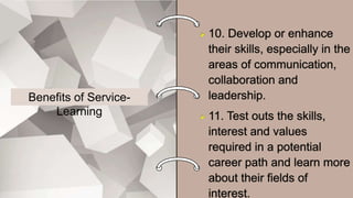 Benefits of Service-
Learning
 