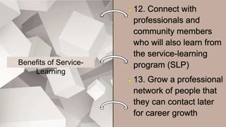 Benefits of Service-
Learning
 