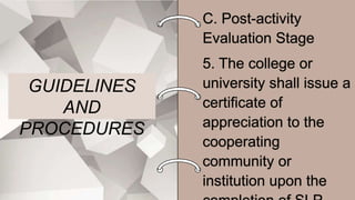 GUIDELINES
AND
PROCEDURES
 