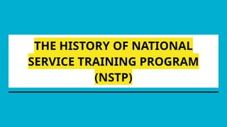Comprehensive Overview of the National Service Training Program and ...