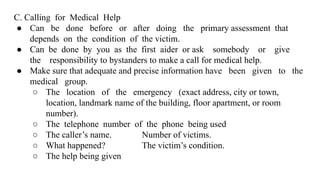 When To Call For Help Importance of First Aid and Emergency Management | PDF