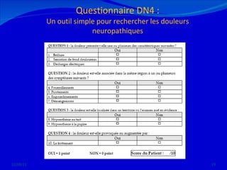 Questionnaire DN4 : Un outil simple pour rechercher les douleurs neuropathiques 12/08/11 