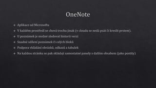 Nástroje na práci s poznámkami v tabletu