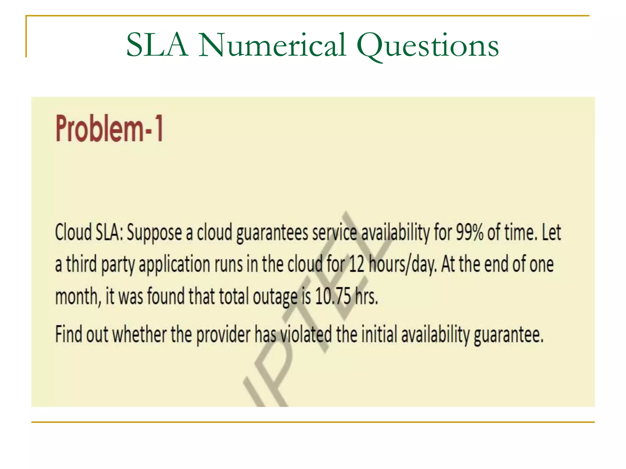 SLA Numerical Questions
 