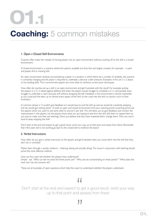 Rugby Coach Weekly - Rugby Coaching Advice - Don't overload the