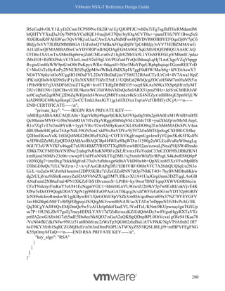 VMware NSX-T Reference Design Guide
280
B5eCud4vOLY1iLyEt2CnmTCPH9No1lk2B/n1Ej/QJOPFJC/wbDeTiTg7sgJIdTHcRMdumIM
htQHTYYXxd3u3Oy7M9fxYCnHQE14nejh4/37Qn1bylOqACVT0u++pamlT1fc70Y1Bwq5xS
/OJGRmK0FAHiWus/3QvV9KjnUucCAwEAAaNdMFswHQYDVR0OBBYEFOqoDj0V7pC6
BhIjy3sVV73EfBZMMB8GA1UdnIwQYMBaAFOqoDj0V7pC6BhIjy3sVV73EfBZMMAwG
A1UdEwQFMAMBAf8wCwYDVR0PnBAQDAgEGMA0GCSqGSIb3DQEBBQUAA4ICAQ
CFD6o1SALwTxAMmHqt6rrwjZdrUMLen0vZ1lsjlr82MrUk9L1YOsSFRFGLpYMhmIC/pdaz
iMxEOI+RifRSI9sk/sY3XlsrLnuI/92sE9qLV6/PGZsaHYeQcDduaqLqHj7LnsCkgoVZqYhpgp
RvgiuUm8faWW9piGnO0t/PuKpyxWRn+0dqzsH+Nhr/lMoYPqeURphphqiiqoTGcmREEYrD
C+MoUsTeHy4nPy2NNCB5J5qQpMfwfWBeLf0dXXpFk7ggF0dHW/Ma/b8g+fdVE6AswY3
NG6TV8phynOoNCgqIIO18OuFVL2DnYDoDaEjin/Y5l6U32BAsiCTyiUrCr4+4V7Awa10ipZ
iPKniQlIs0vbXD9tSyiP1yTn3tXXHE7OZnT5nE1//UQbEaQWbQcgZOCoH54M7m03aMS5n
1PHs9BHt7zj3ASDF682rsiZTKgW+hv6TTTdfgDHMEO5+ocpIXKAeN9Kx3XSp6jHtn5yMT
2IUv3BEO9i+Dj8CBwvUHU9keinWCJ3i8WbiVhDsQoSnIARX51pmZ9Hz+JelSnCh0BJtJsW
ac0Ceq5u62qzRNCj2D6ZqWHjmlzJ4WnvcQMRYxrskct4kS/zX4NTZyxnlBH6xjE5pnf45jUW
kiAD9IfGC40bApHorgC/2wCCTmkL8nxIGY1jg1zHXO/cxTxpnVcf1BfHFyi5CjA==n-----
END CERTIFICATE-----n",
"private_key": "-----BEGIN RSA PRIVATE KEY-----
nMIIEpAIBAAKCAQEA0e+XqeVkRtj49qas9jGKK3eOVhju0g5S0s2pi0A0ExM1W4JDnB5E
QcI0heawMYO+G3bxNmbRHA7tTvZkyVRggz0l4Mq9/hLCkbJcTIII+yudXhlZpnrMsNL6uyL
R1o7ZqTvT5z2md8YiiB/+1yyUVRv/92wrfAlByKurcCKL8SzDO9rq2In/hM6MADxSPLV4ua
dBU0hekB4CpGaT4Ap/NdL59GN5oxCxkPSvJInVDYz/9jT972dnMtTHjnSsgCXH8R/CE0ke
Q2HmEKxuVoK/1tSIiQi4MGI2fbOHeFSZGj+COT3iVKgbnqmUgs4zwFjVGjm5KrK5FKslfN
w5DWd2ZeMLEpQIDAQABAoIBAQCBp4I4WEa9BqWDn11580g2uWLEcdVuReW0nagLq
0GUY3sUWVfXFx46qpE7nUR14BJZ7fR9D7TXqlRfbnwbB3I2an/ozwaLjNnzZ9JjSW4Dmdo
JDKk7XCFMl5BoYNHNu/2rahqt9sJHuKN9BJn2kEJEvmxJToYednC33nCZOI9ffxDBhZKN1
krnHjouI56MZv23e06+cwwjrFUnIPInNNfkTTqDMU/xj5xmltrWhZIr/RPogLS4kdwRS8Q8pP
vJOXQlg7+imrDxg7MckMgbnE73uJv5sfhbsxgn9d8sYVhD9lwbb+QpXUro8f5XzVFwMpRFb
DThGE0eQx7ULCWZzn+2+/x+jFAoGBAPqDfU/EBHVBF/O0JnVFC7A26ihQUQIqUu2N3o
Gi/L+io2uIw8Cdn9eHuxmwI2DPJ5KlRz7i1ZeGlZoRNN7dt3p7NhKT4O+7hyBVMDItubKkw
dg2rULj6nz9iShtKomzyZaSDA8VbNZX/qgDM7UflKcvXUA41UuJGrgiJmm3DZTqqLAoGB
ANaInml2NB6aFnd/4PN1XKZzFibS1DvcnooX+LPtR6+ky/0wst7DXF1qnp3XWVG6R86cin
CFoTNsleryrFmKnY5oUl41EcNqpnVGU1+lth6rl4LnVL9GwtiU2h9kV5p7w0ExRknkVjvE4K
8f8w5eDcO39QogkD0AYXpN1pj9l6EEaOPAoGAT0kqcgJx/sJZWFJeEaOGnrYDT32p8GRlY
IcNS9uik4eoRmskwW1gjKBywRCUQeGOfsU8pVSZkVmRI6/qcdbuanR9x37NZ78YEYGFV
3avHKBkpGMtFTvRf0jHDjpuyiJS3QrgMi3vwm8bNAW/acXTAIn7nDppuN3fvMvPsAG1lK
QqT0CgYAJIF6QxEMjDmQc9w5/zAl1JeIp0doFIaaEVL/NnITsL/KNnti9KUpwnuyIgnTGSUp
su7P+19UNLZb/F7goEj7meyHHXLYAV17d7ZsRznxsKZiUdQrh6Dy5wftVgotHgyRXTaVTz
pr6IA2cwGABvhG7zh5adE5Bx8eeNk8QO2nGaA2eQKBgQDnpBPL0OtVcva1gOIeS41Kaa78
/VxN64fKCdkJNfwr9NUz51u6RMrhnc2zWaTp3QG062zhdSuUATVJ9kK/NgVT9Afmb21H7
6xE9KY3fztb1SqRCZGMjHeErn563mDimPiOPUATWXyZS5/HQSLIRLjJ9+mfBFVFEgFNG
K55pOmyMTaQ==n-----END RSA PRIVATE KEY-----n",
"key_algo": "RSA"
}
}
]
}'
 
