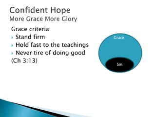  Busybodies may crowd us
out
 Reach out as God’s
ambassadors
11 We hear that some among you are idle
and disruptive. They are not busy; they
are busybodies. Ch 3
 