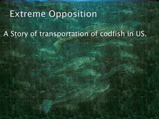 A Story of transportation of codfish in US.
 