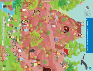 ¿Cómo
cuidamos
nuestro
patio?
74
46
¿Qué
ocurre
en
esta
imagen?
Usa
los
autoadhesivos
de
la
página
74
para
indicar
qué
acciones
son
saludables
y
no
saludables.
para
indicar
qué
acciones
son
saludables
y
no
saludables.
 