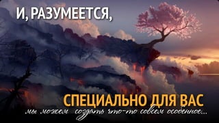 И, РАЗУМЕЕТСЯ,




        СПЕЦИАЛЬНО ДЛЯ ВАС
 мы можем создать что-то совсем особенное...
 