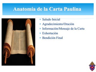 Teología Paulina
 No sistemática-cartas
responden a necesidades
ocasionales
 Uso del AT (citado en sus
cartas una 90 vec...