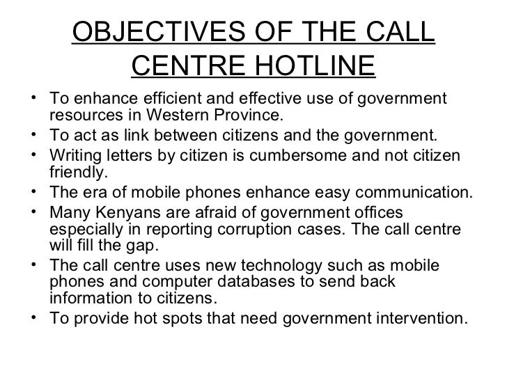 call center objectives