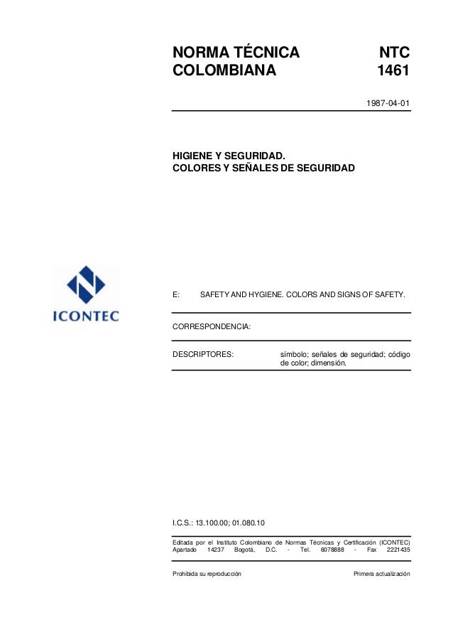 Ntc 1461 actualizada pdf
