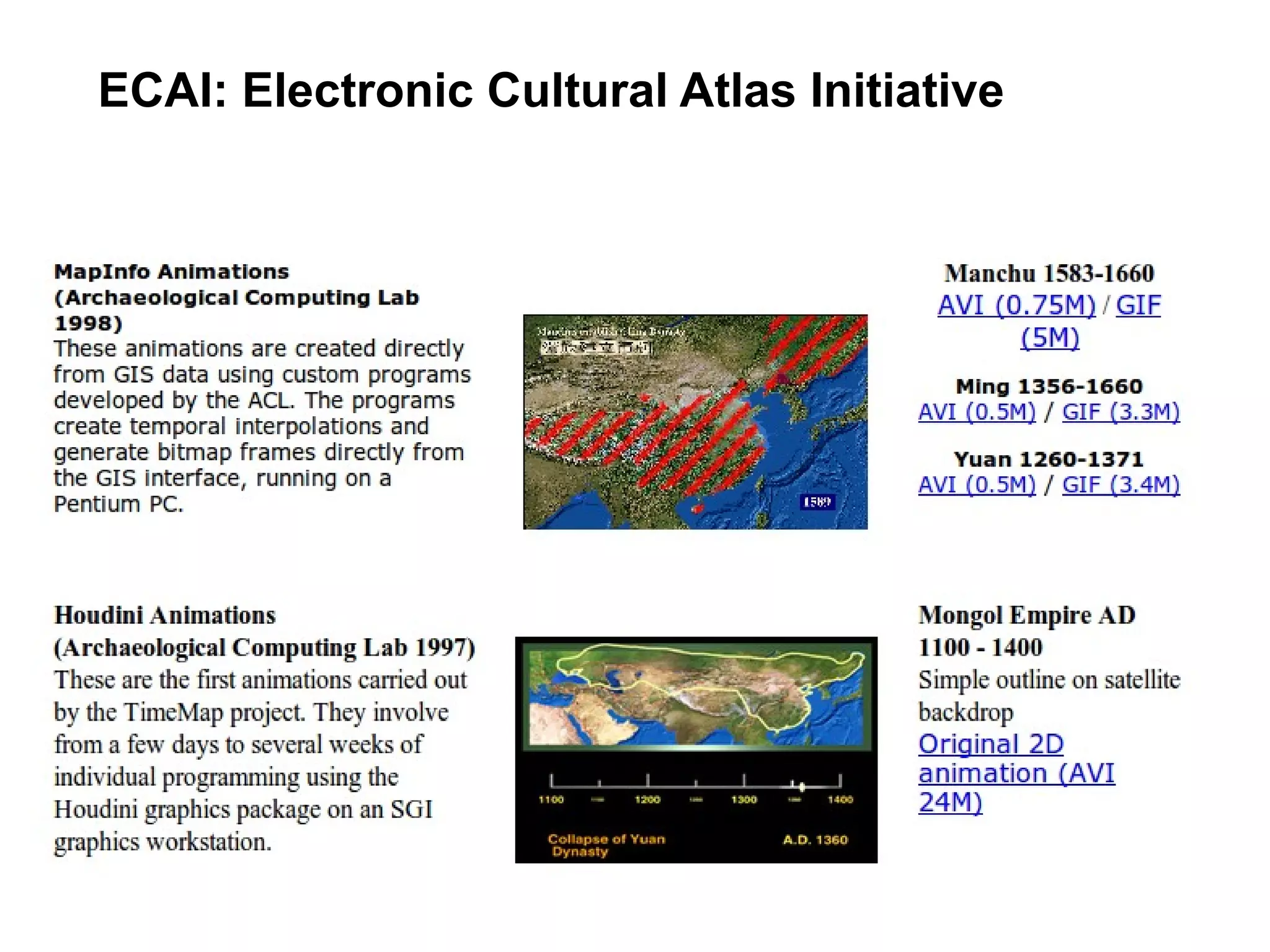 ECAI: Electronic Cultural Atlas Initiative
 