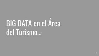 BIG DATA en el Área
del Turismo…
5
 