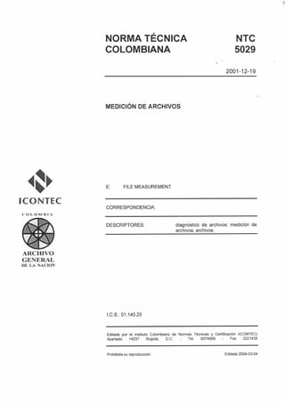 Ntc 5029 medicion de archivos