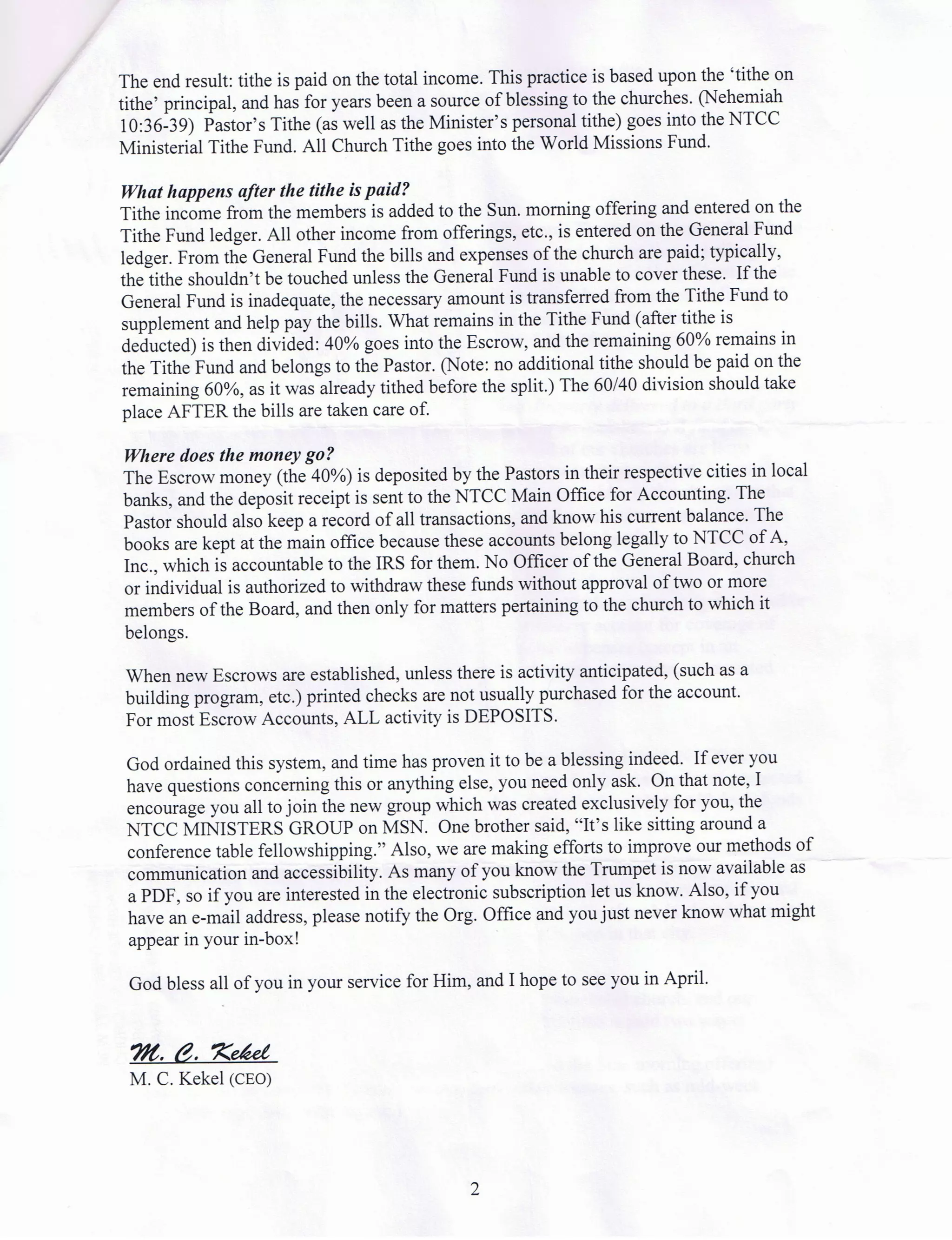 Ntcc Escrow Explanation