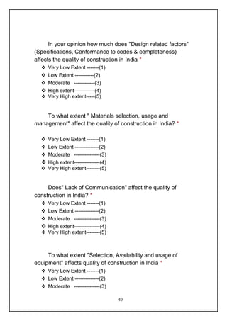 construction input’s problems that decrease its... Factors affecting Quality of construction projects in India | PDF