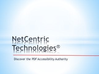 Discover the PDF Accessibility Authority 
 