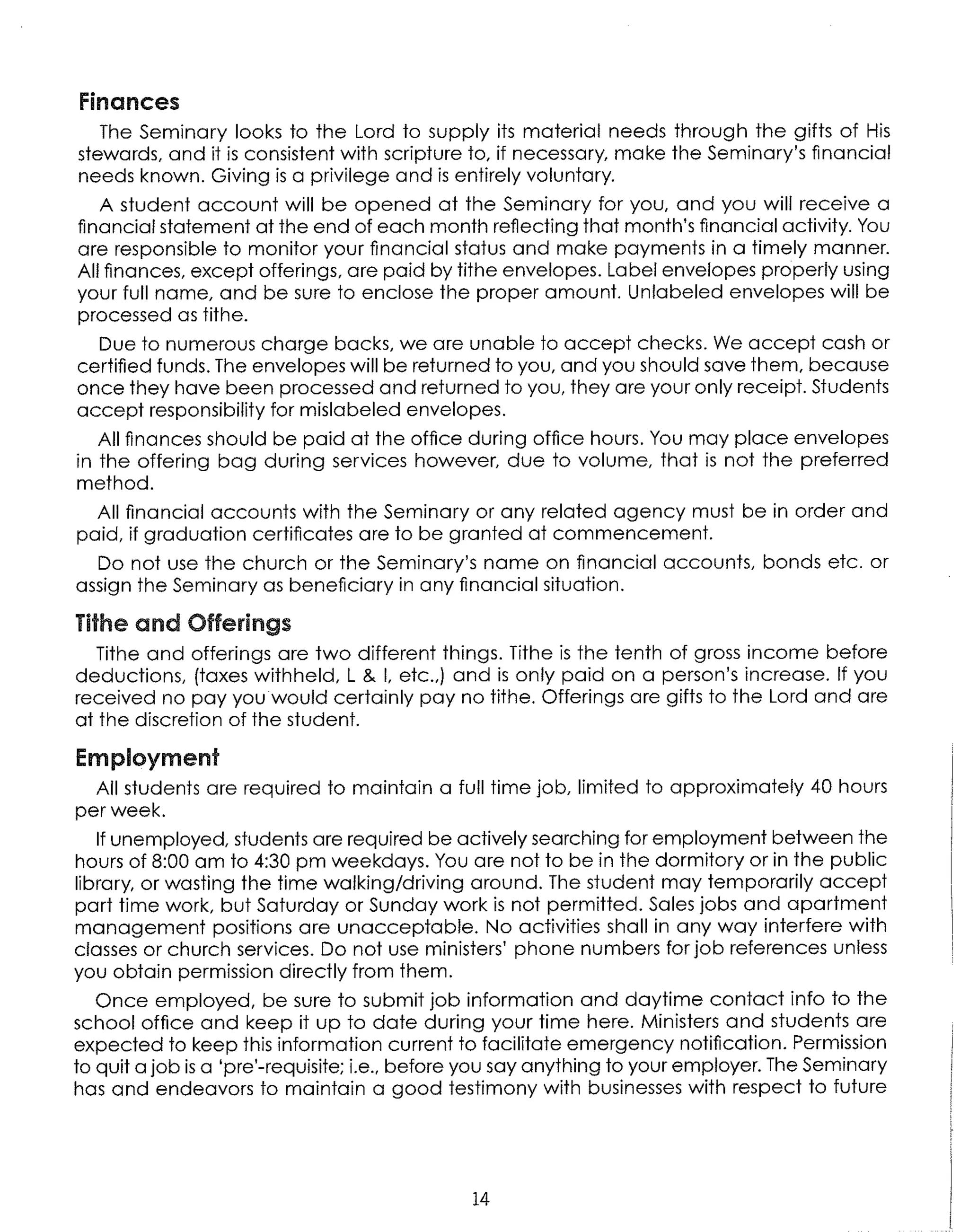 NTCS Student Handbook Spring 2006