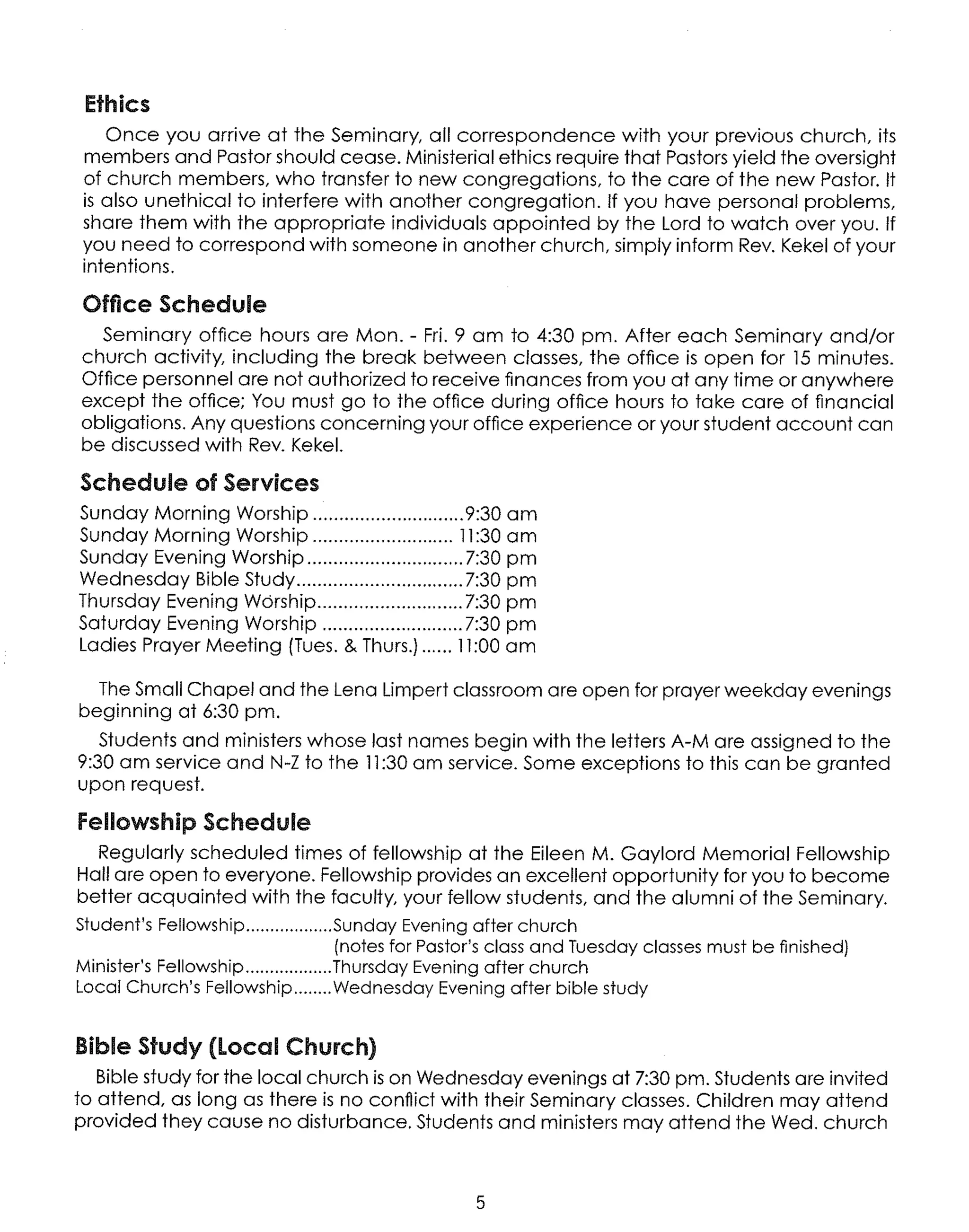 NTCS Student Handbook Spring 2006