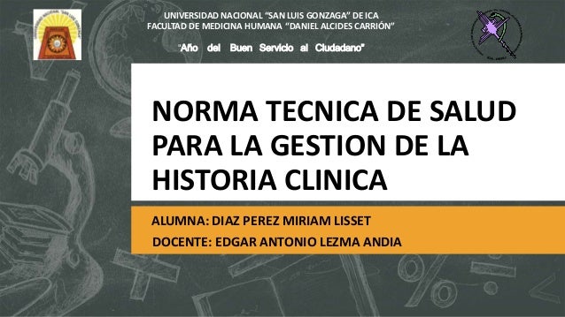 Norma tecnica de historia clinica